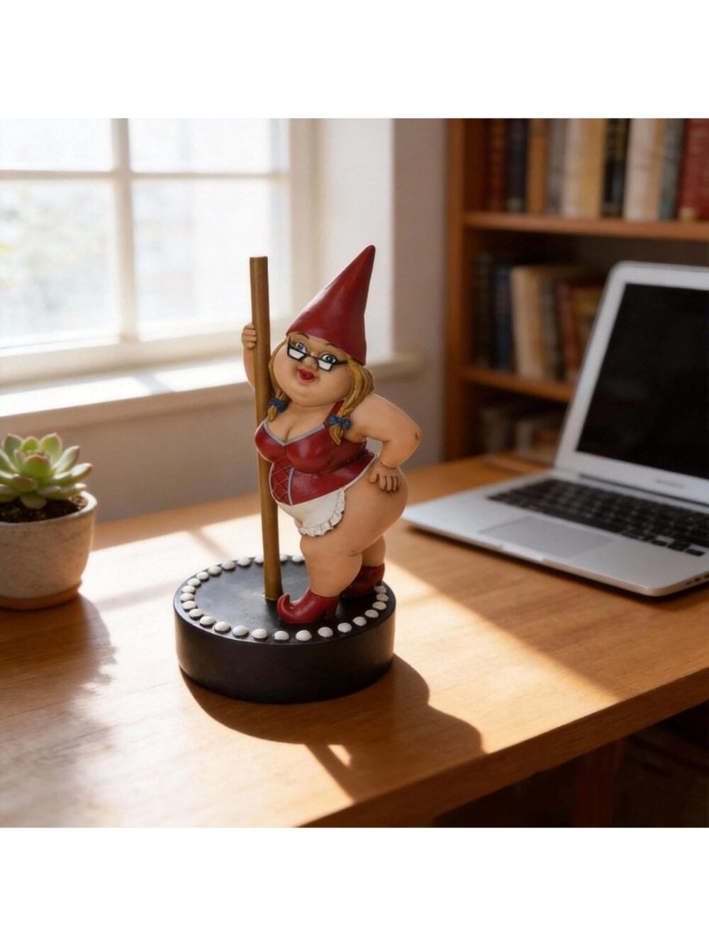 〽️Red Dancing Gnome Statue Whimsical Garden Decor Playful Figurine Lawn Yard - Picture 6 of 6
